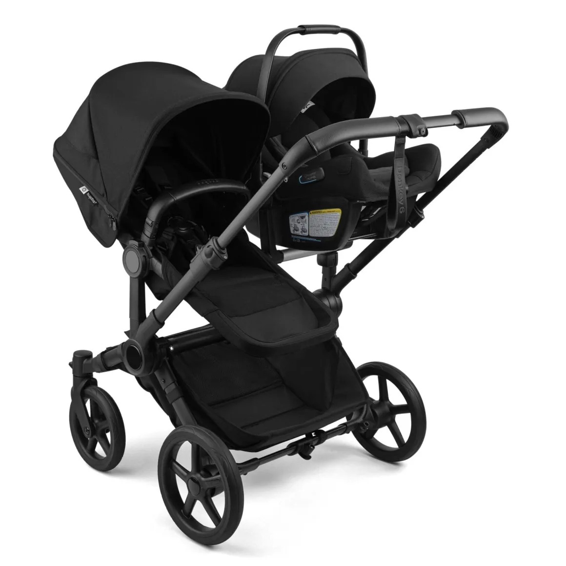 Bugaboo Donkey 6 + Turtle Air Shield Twin Travel System Bundle - Black / Heritage Black / Heritage Black