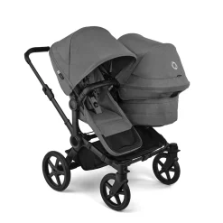 Bugaboo Donkey 6 + Turtle Air Shield Twin Travel System Bundle - Black / Moon Grey / Moon Grey