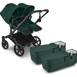 Bugaboo Donkey 6 Twin Complete Stroller Bundle - Black / Fern Green / Fern Green
