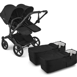 Bugaboo Donkey 6 Twin Complete Stroller Bundle - Black / Heritage Black / Heritage Black
