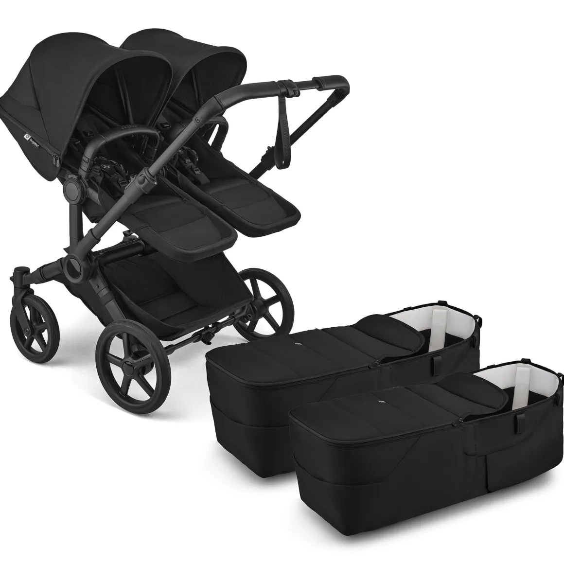 Bugaboo Donkey 6 Twin Complete Stroller Bundle - Black / Heritage Black / Heritage Black