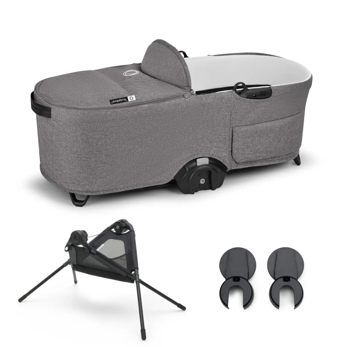 Bugaboo Dragonfly Bassinet Complete + Stand Bundle - Grey Melange