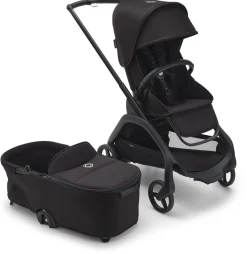 Bugaboo Dragonfly Complete Lightweight Compact Stroller + Bassinet - Black / Midnight Black / Midnight Black