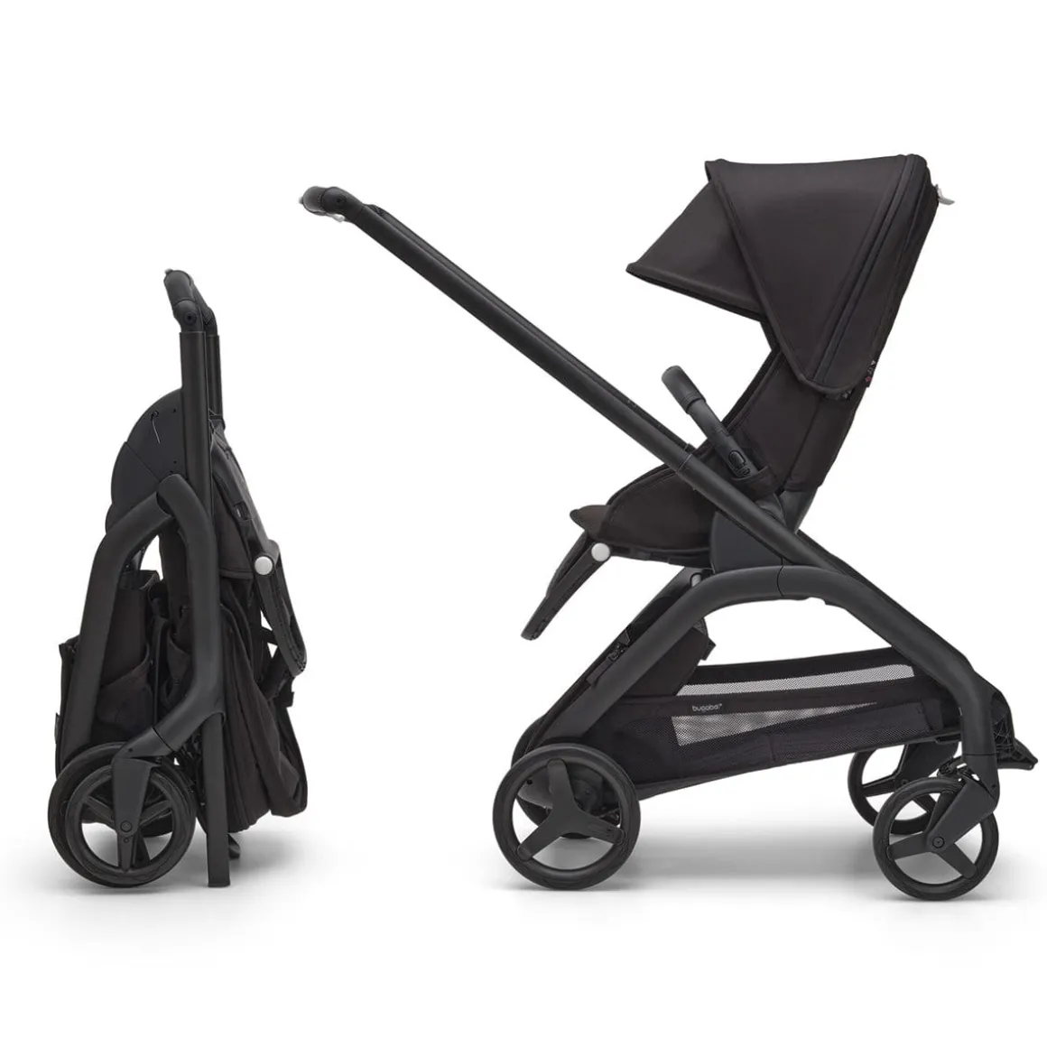 Bugaboo Dragonfly Complete Lightweight Compact Stroller + Bassinet - Black / Midnight Black / Midnight Black
