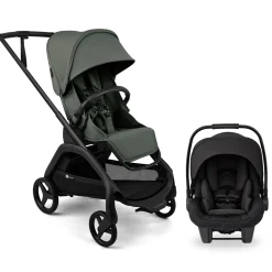 Bugaboo Dragonfly Plus Seat Complete Stroller + Turtle Air Shield Travel System Bundle - Black / Forest Green / Black