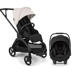 Bugaboo Dragonfly Plus Seat Complete Stroller + Turtle Air Shield Travel System Bundle - Black / Misty White / Black