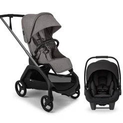 Bugaboo Dragonfly Plus Seat Complete Stroller + Turtle Air Shield Travel System Bundle - Graphite / Grey Melange / Black
