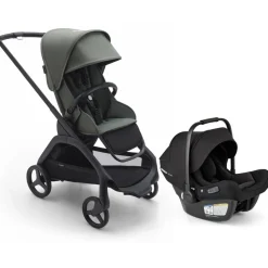 Bugaboo Dragonfly Stroller + Turtle Air Shield Travel System Bundle - Black / Forest Green / Forest Green / Black
