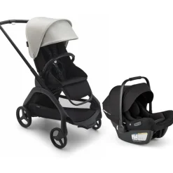 Bugaboo Dragonfly Stroller + Turtle Air Shield Travel System Bundle - Black / Midnight Black / Misty White / Black