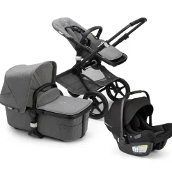 Bugaboo Fox2 Complete Stroller + Turtle Air Shield Travel System Bundle - Classic - Black/Grey Melange / Black