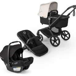 Bugaboo Fox 5 Renew + Turtle Air Shield Travel System Bundle - Black / Heritage Black / Misty White