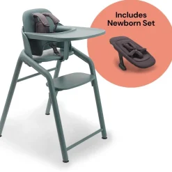 Bugaboo Giraffe Complete High Chair + Newborn Set Bundle - Blue / Tornado Grey