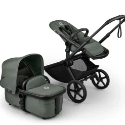 Bugaboo Kangaroo Complete Stroller + Bassinet Bundle - Black / Forest Green / Forest Green