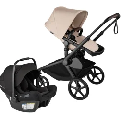 Bugaboo Kangaroo Complete Stroller + Turtle Air Shield By Nuna Travel System Bundle - Black / Desert Taupe / Desert Taupe / Black