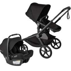 Bugaboo Kangaroo Complete Stroller + Turtle Air Shield By Nuna Travel System Bundle - Black / Midnight Black / Midnight Black / Black