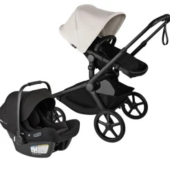 Bugaboo Kangaroo Complete Stroller + Turtle Air Shield By Nuna Travel System Bundle - Black / Midnight Black / Misty White / Black