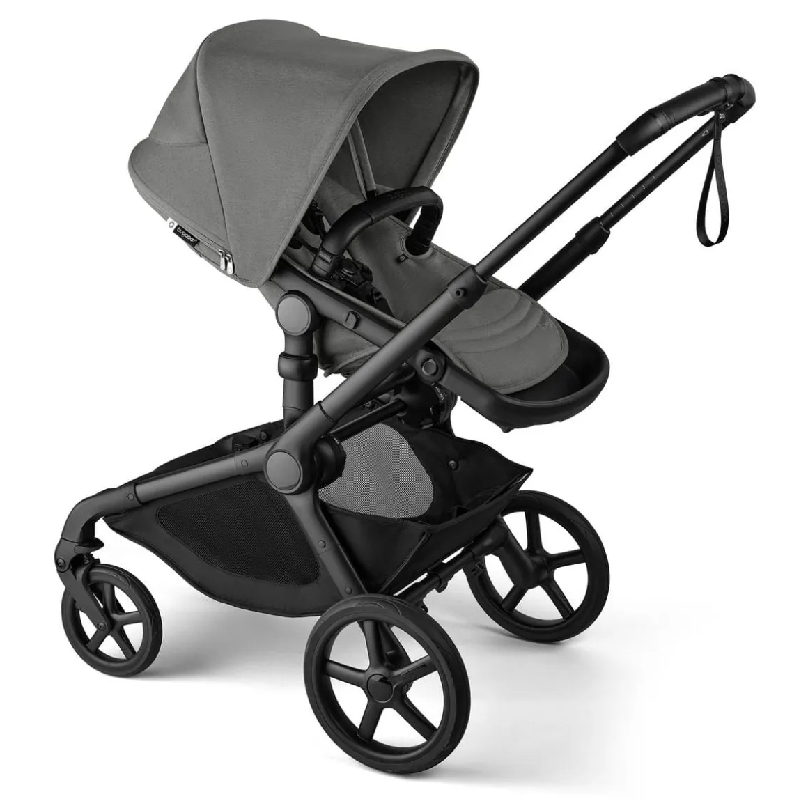 Bugaboo Kangaroo Complete Stroller + Turtle Air Shield By Nuna Travel System Bundle - Black / Moon Grey / Moon Grey / Black