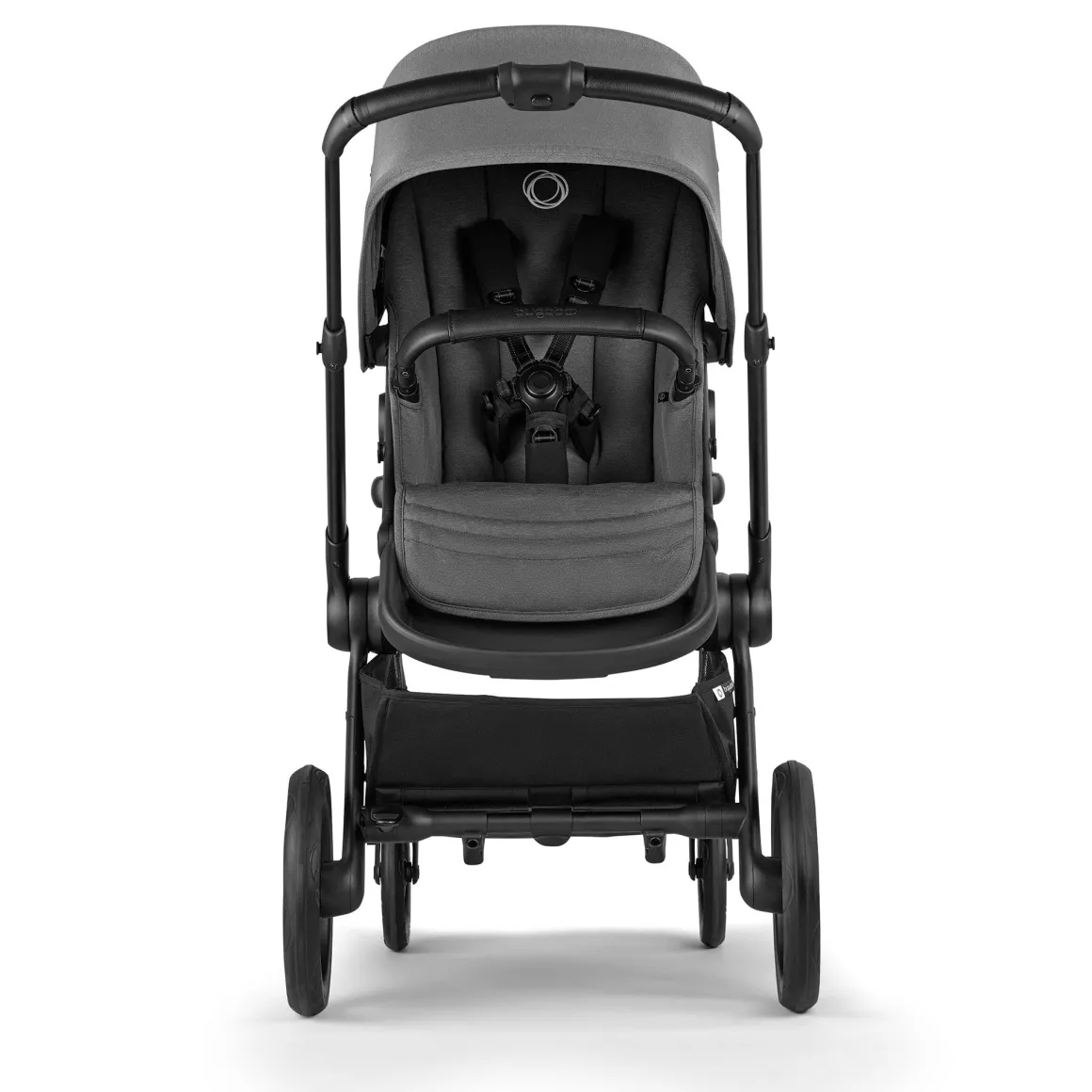 Bugaboo Kangaroo Complete Stroller + Turtle Air Shield By Nuna Travel System Bundle - Black / Moon Grey / Moon Grey / Black