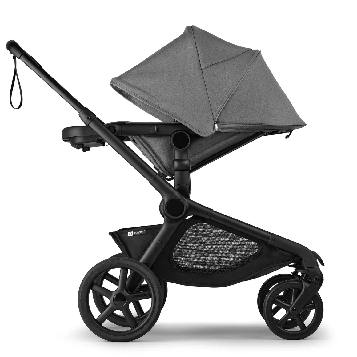 Bugaboo Kangaroo Complete Stroller + Turtle Air Shield By Nuna Travel System Bundle - Black / Moon Grey / Moon Grey / Black