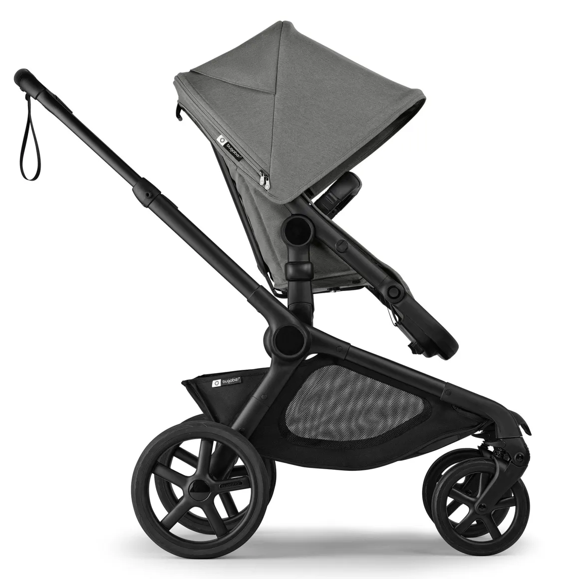 Bugaboo Kangaroo Complete Stroller + Turtle Air Shield By Nuna Travel System Bundle - Black / Moon Grey / Moon Grey / Black