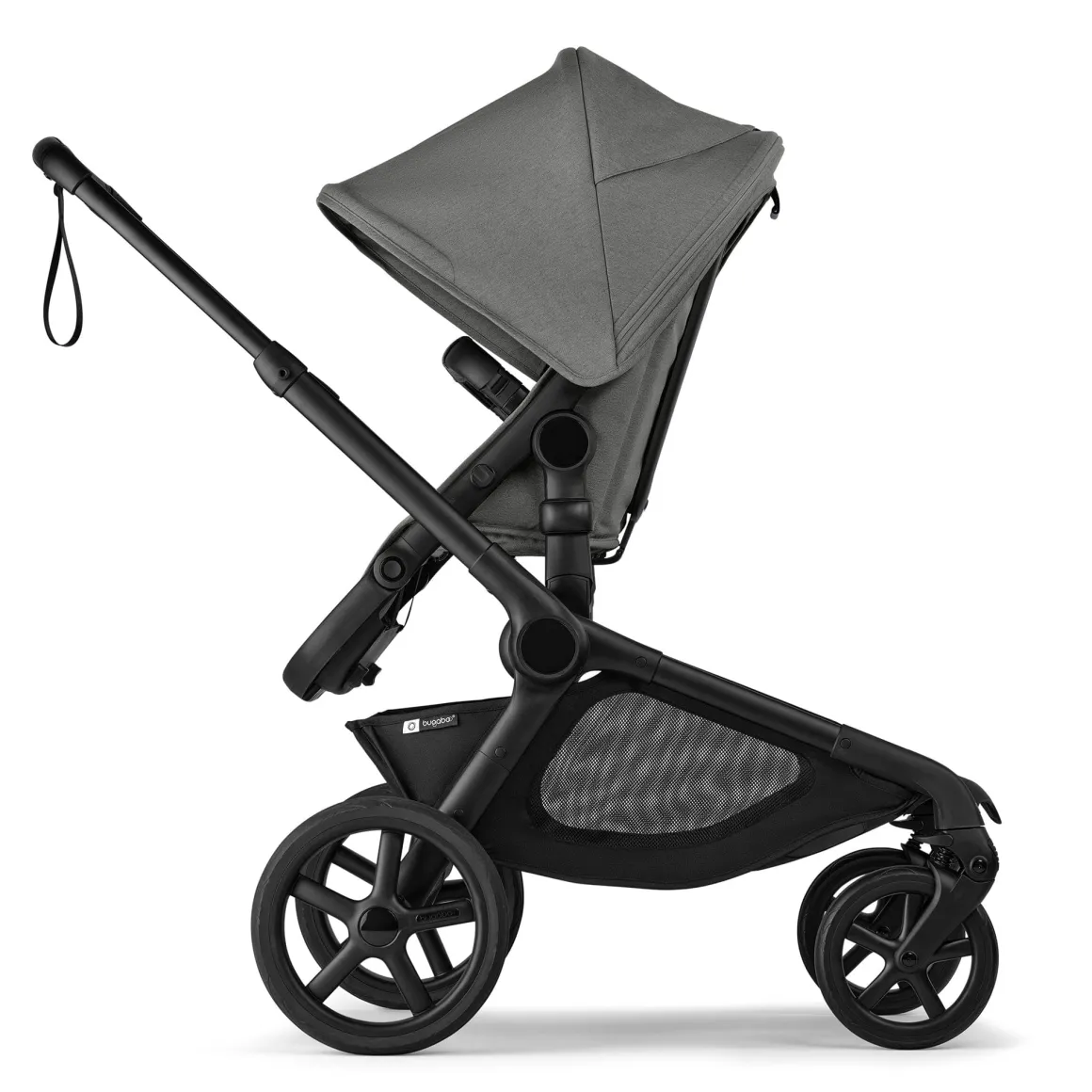 Bugaboo Kangaroo Complete Stroller + Turtle Air Shield By Nuna Travel System Bundle - Black / Moon Grey / Moon Grey / Black