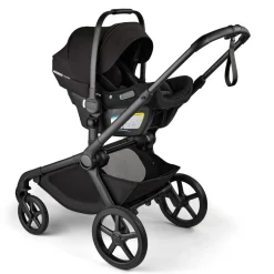 Bugaboo Kangaroo Double Stroller + Turtle Air Shield By Nuna Travel System Bundle - Black / Moon Grey / Moon Grey