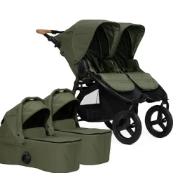 Bumbleride Indie Twin Stroller + Two Bassinet Bundle - Olive