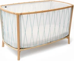 Charlie Crane KIMI Baby Bed with Organic Mattress - Aqua