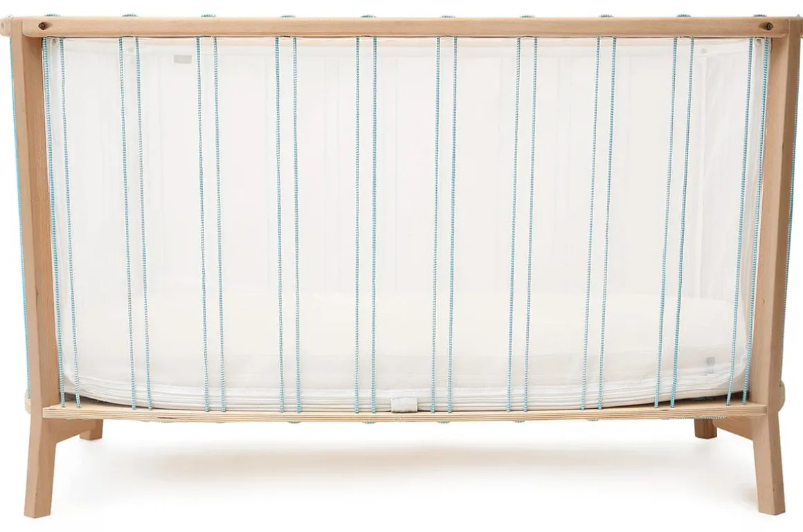 Charlie Crane KIMI Baby Bed with Organic Mattress - Aqua