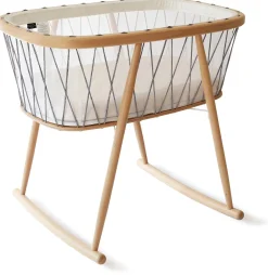 Charlie Crane KUMI Mesh Crib with Organic Mattress - Black & White