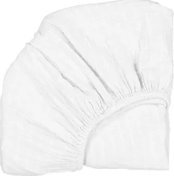 Charlie Crane Organic Fitted Sheet for KUMI Crib - White