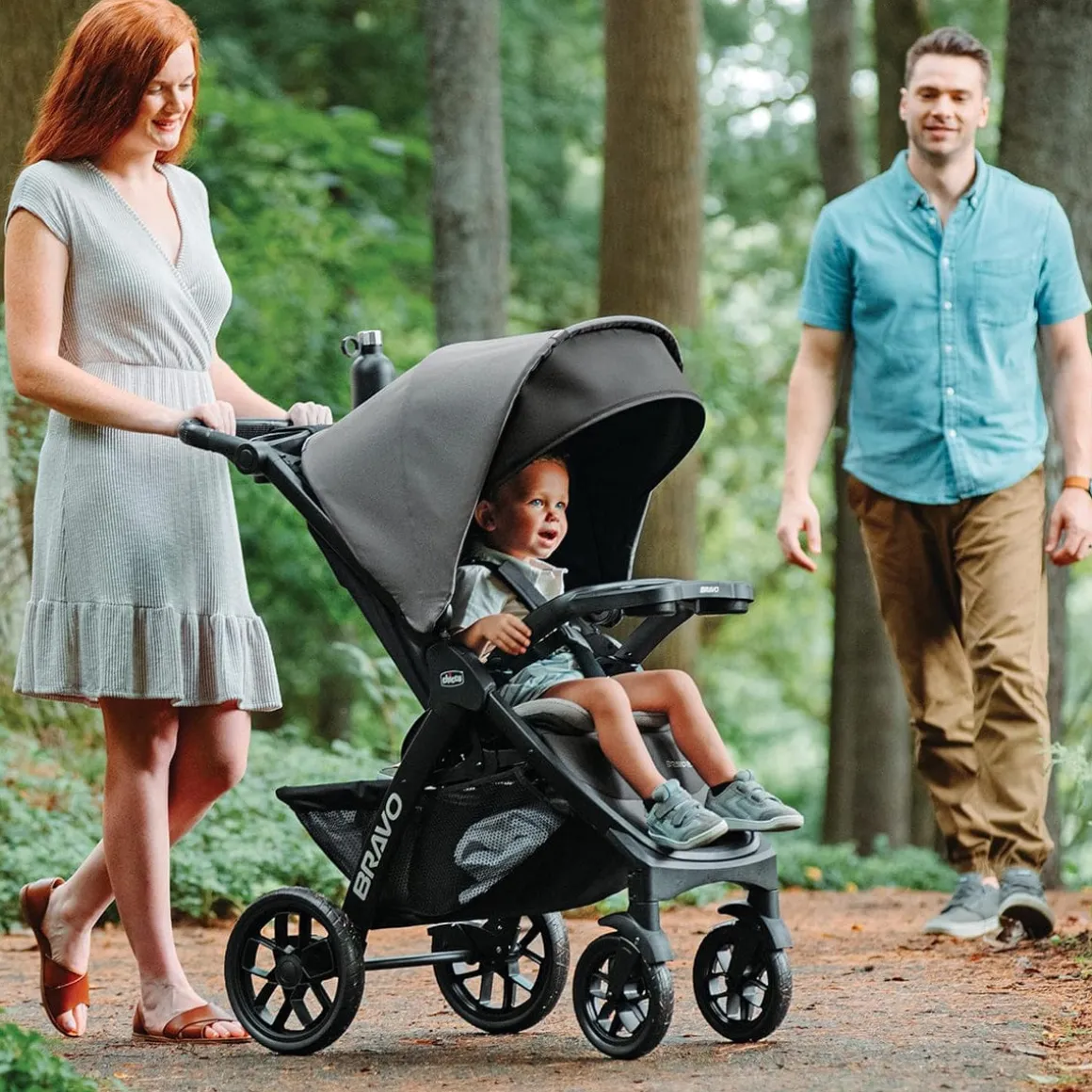 Chicco Bravo LE ClearTex Quick-Fold Stroller + KeyFit 30 ClearTex Travel System Bundle - Pewter