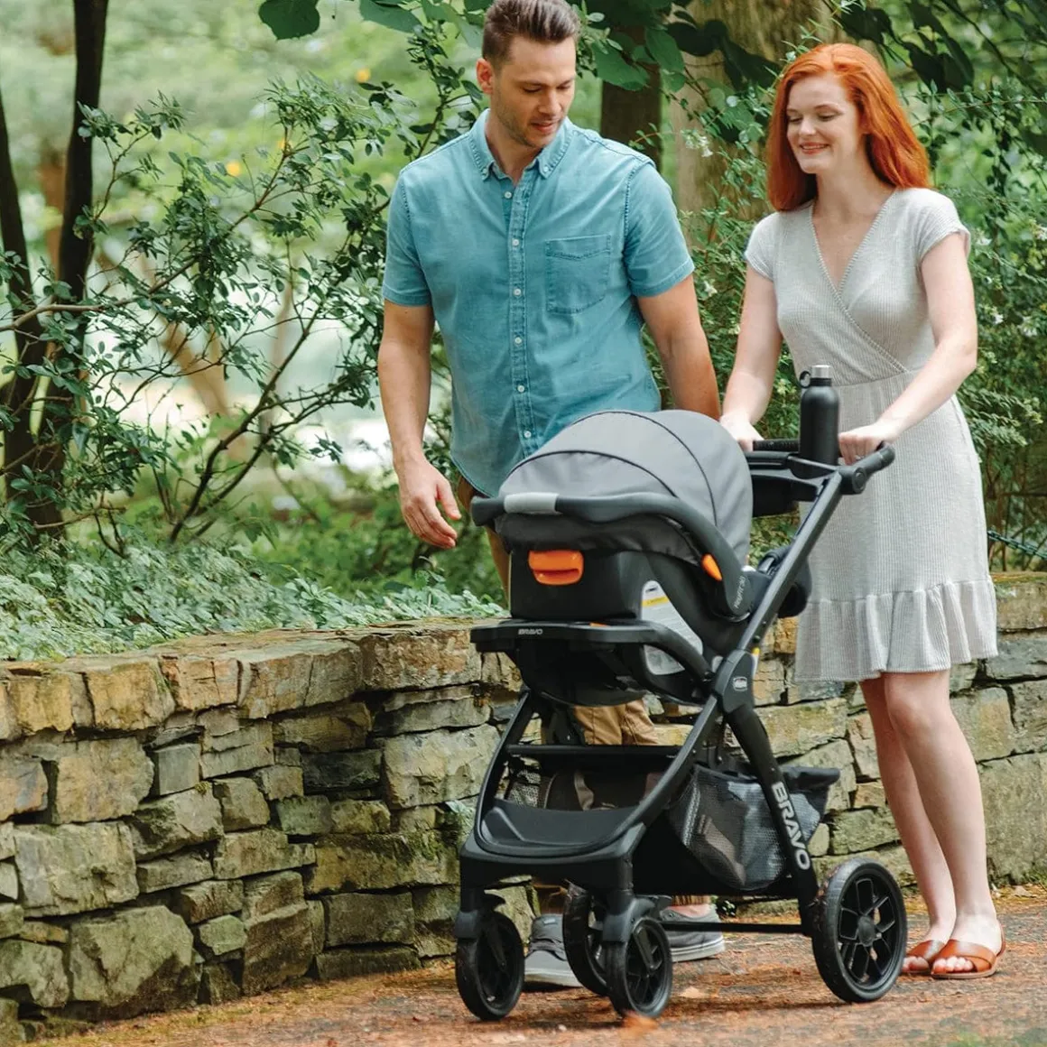 Chicco Bravo LE ClearTex Quick-Fold Stroller + KeyFit 30 ClearTex Travel System Bundle - Pewter
