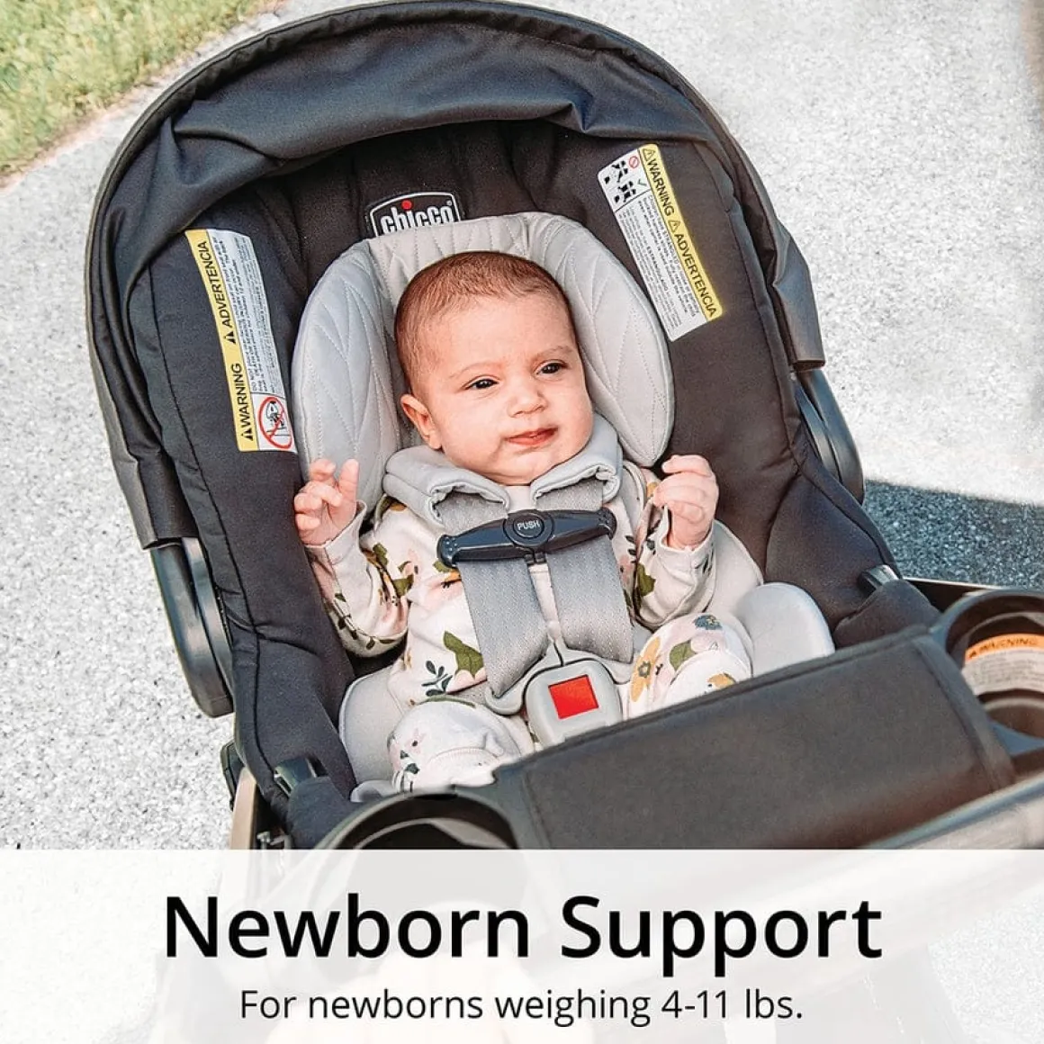 Chicco Bravo LE ClearTex Quick-Fold Stroller + KeyFit 30 ClearTex Travel System Bundle - Pewter