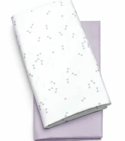 Chicco LullaGo Bassinet Sheets, 2-Pack - Lavender Triangle