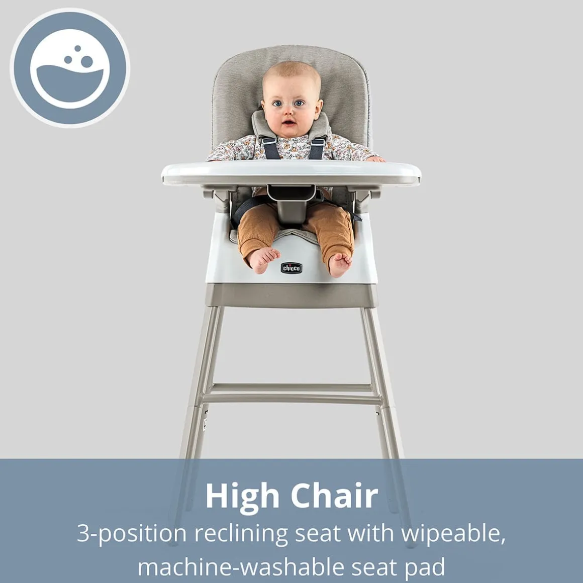 Chicco Stack Hi-Lo 6-in-1 Multi-Use High Chair - Sand