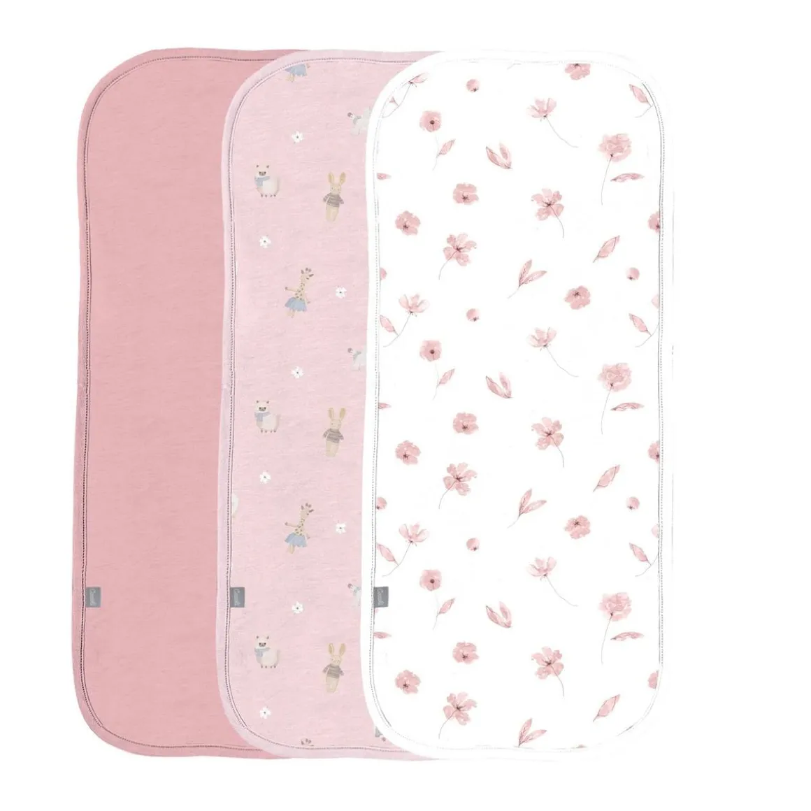 Coccoli Modal Burp Cloth 3 Pack - Flowers on Cream - One Size