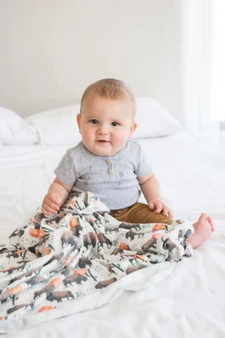 Copper Pearl Knit Swaddle Blanket - Bison