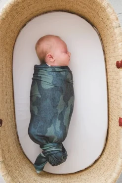 Copper Pearl Knit Swaddle Blanket - Hunter