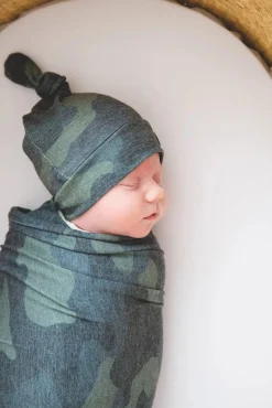 Copper Pearl Knit Swaddle Blanket - Hunter