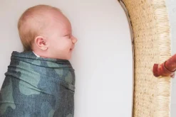 Copper Pearl Knit Swaddle Blanket - Hunter