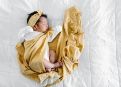 Copper Pearl Knit Swaddle Blanket - Marigold