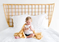 Copper Pearl Knit Swaddle Blanket - Marigold
