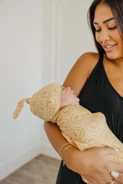 Copper Pearl Newborn Top Knot Hat - Vance