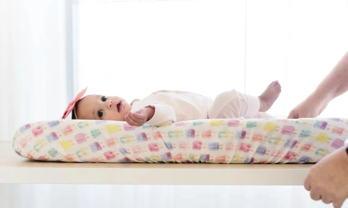 Copper Pearl Premium Knit Diaper Changing Pad Cover - Summer