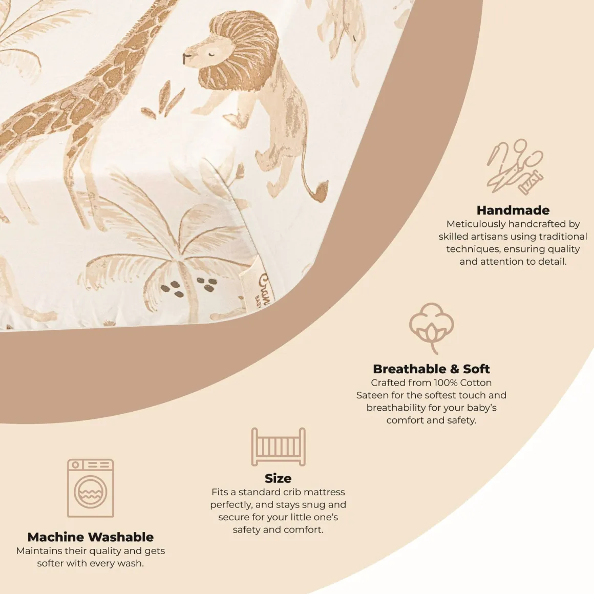 Crane Baby Kendi Crib Sheet - Animal