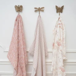 Crane Baby Violet Floral 100% Cotton Muslin Swaddle Blankets (Set of 3)
