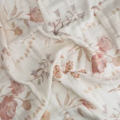 Crane Baby Violet Floral 100% Cotton Muslin Swaddle Blankets (Set of 3)