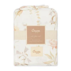 Crane Baby Violet Floral 100% Cotton Sateen Fitted Crib Sheet