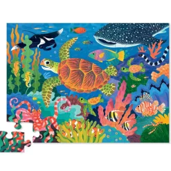 Crocodile Creek 36-Pc Foil Shaped Box Puzzle - Sea Turtle